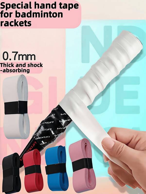 4pcs Flat Surface Laminated Sticky Hand Grip Tape, Suitable For Badminton Racket, Fishing Rod, Sweatband, Bicycle Handle
