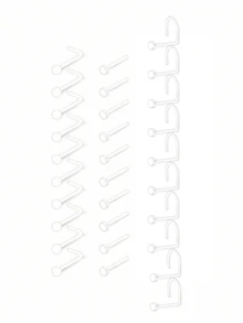 CIZME 20-44pcs Transparent Piercing Fixators, Suitable For Surgery, Including Bionic Nose Rings, Navel Rings, Septum Rings, Eyebrow Rings, Lip Cartilage Rings, Ear Cartilage Rings, Earring Fixators, Industrial Bar Plastic Piercing Jewelry, Suitable For Workplace - Clear - View 9