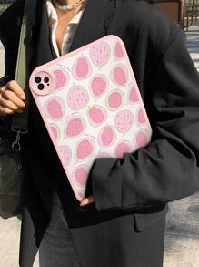 1 Peça Capa Protetora de Tablet com Padrão Floral Kawaii de Goiaba Rosa, Substituta de Marca Premium, Compatível com Huawei Matepad 10.4" e iPad 10.2", Capa de Couro Resistente a Choques de 360 Graus Embutida