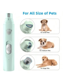 1 件宠物电动指甲磨床，猫狗指甲钳，电动磨锉，金刚石砂轮，3 种磨削模式，耐用，持久，USB 充电，适用于小型/中型/大型宠物，轻松解决宠物指甲问题