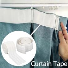 10.9码窗帘头胶带可拆卸褶皱窗帘头胶带适用于浅色窗帘窗帘浴帘头深褶白色胶带门帘