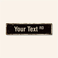 1pc Customized Street Sign Metal Arrow Direction Plaque, Outdoor Name Plate Custom Gift