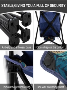 Outdoor Camping Chair, Collapsible Chair With Side Pocket And Carry Bag, Folding Chair For Camping, Beach, Picnic, Sunbathing Chairs With Storage Bag,Random Style - Multicolor - View 7