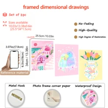 3 件，虎皮鹦鹉爱绘画画卧室装饰墙艺术卧室多彩装饰粉色装饰粉色印花可爱动物育儿室装饰，带框架的墙艺术，墙艺术，海报，帆布材料（可选框架），房间装饰，卧室装饰，墙壁装饰，浴室装饰，客厅装饰，办公室装饰