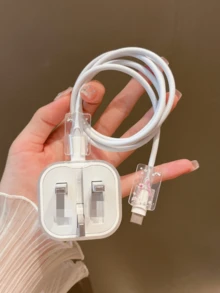 3pcs Set Letter Alphabet A-Z Printed Data Cable Protectors, Compatible With 20W UK Apple Fast Charger, Prevent Damage, Suitable For Charging Adapter Charger Accessories, Phone Accessories - Multicolor - View 4
