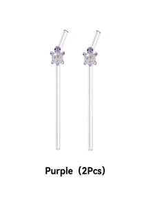 1 pièce/1 set de paille en verre design de dessin animé coloré tortue, paille en verre réutilisable coudée, pour smoothies, lait thé, jus, cocktails, boissons froides, café, fournitures de fête, camping/voyage/été/vacances/cuisine, fournitures scolaires