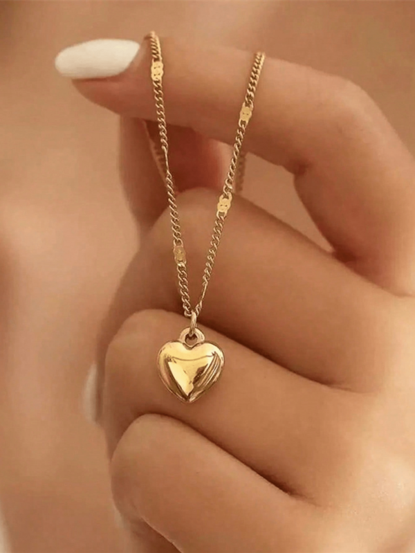 1pc Mini Heart Pendant & Stainless Steel Letter Necklace - Double Layer Adjustable Chain Necklace, 26 Letter Double Layer Adjustable Chain Jewelry, Minimalist Luxury, Fashion Versatile High-End Elegant Simplistic Style, Suitable For Daily Casual, Party, Commute, Vacation, Great Gift For Women