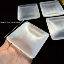 1 件装亚硒酸盐水晶板，天然划痕粗糙边缘，水晶装饰板，水晶礼物，水晶消磁盘