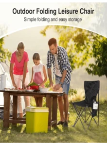 Outdoor Camping Chair, Collapsible Chair With Side Pocket And Carry Bag, Folding Chair For Camping, Beach, Picnic, Sunbathing Chairs With Storage Bag,Random Style - Multicolor - View 5