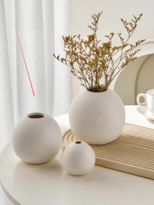 Nordic Style Round Ball Creative Vase, Decorative Modern Spherical Vase For Home, Dining Table Center, Wedding, Restaurant, Office, Living Room Decor Home Decor Flower Vase Glass Vase - White - View 2