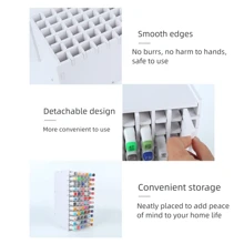 72/120/180/240 grilles Grande capacité Porte-stylo Organisateur de marqueur Panneau en bois et plastique blanc Rack de rangement de bureau pour stylos, crayons, fournitures d'art, retour à l'école, fournitures scolaires, étui à crayons, trousse, sac d'école
