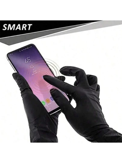 100/50/20pcs Nitrile Disposable Gloves, Powder-Free, Latex-Free, Sterile, High Elasticity, High Protection, Comfortable, Reusable Nitrile Gloves. Food , Suitable For Cleaning, Hair Styling, Pets, Gardening, Crafts, Automotive, Picnics And Camping Kitchens, Boxed