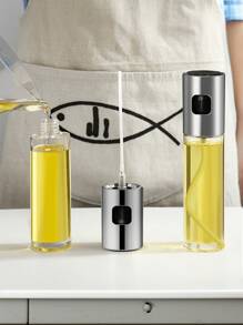 1 Piece Press-Type Glass Oil Bottle, Kitchen And Home Sprayer, Grill Oil Spray Bottle