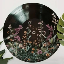 1 件鲜艳的野花乙烯基唱片墙饰 - 易于悬挂，适合餐厅和露台，室内/室外使用，很棒的礼物，直径 20 厘米，花园装饰，非常适合房间装饰 - 彩色 - 查看 7