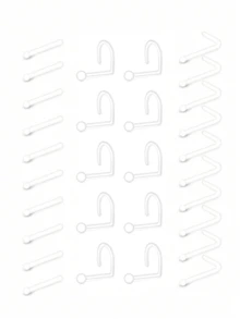 CIZME 20-44pcs Transparent Piercing Fixators, Suitable For Surgery, Including Bionic Nose Rings, Navel Rings, Septum Rings, Eyebrow Rings, Lip Cartilage Rings, Ear Cartilage Rings, Earring Fixators, Industrial Bar Plastic Piercing Jewelry, Suitable For Workplace - Clear - View 8