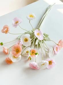 6 flori artificiale de 58 cm, potrivite pentru perete, sufragerie, dormitor, nuntă, decorațiuni pentru petreceri, decor pentru masă. Acasă, birou, bucătărie, nuntă, masă, piesă centrală, birou, grădină, exterior, casă, curte, toate anotimpurile. - Multicolor - Vizualizare 5