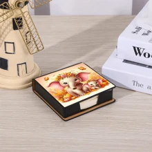 Scatola per blocco note decorativa con motivi, senza diamanti, in stile artistico, utilizzabile per conservare note e decorare le scrivanie. Il blocco note adesivo contiene 160 pagine firmate, una cancelleria versatile per prendere appunti, tracciare attività, ecc. quotidianamente