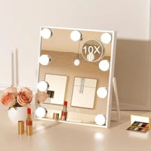 Vanity Mirror 25x31cm, 9 Dimmable LED Bulbs - UK Plug(220-240V) - View 10