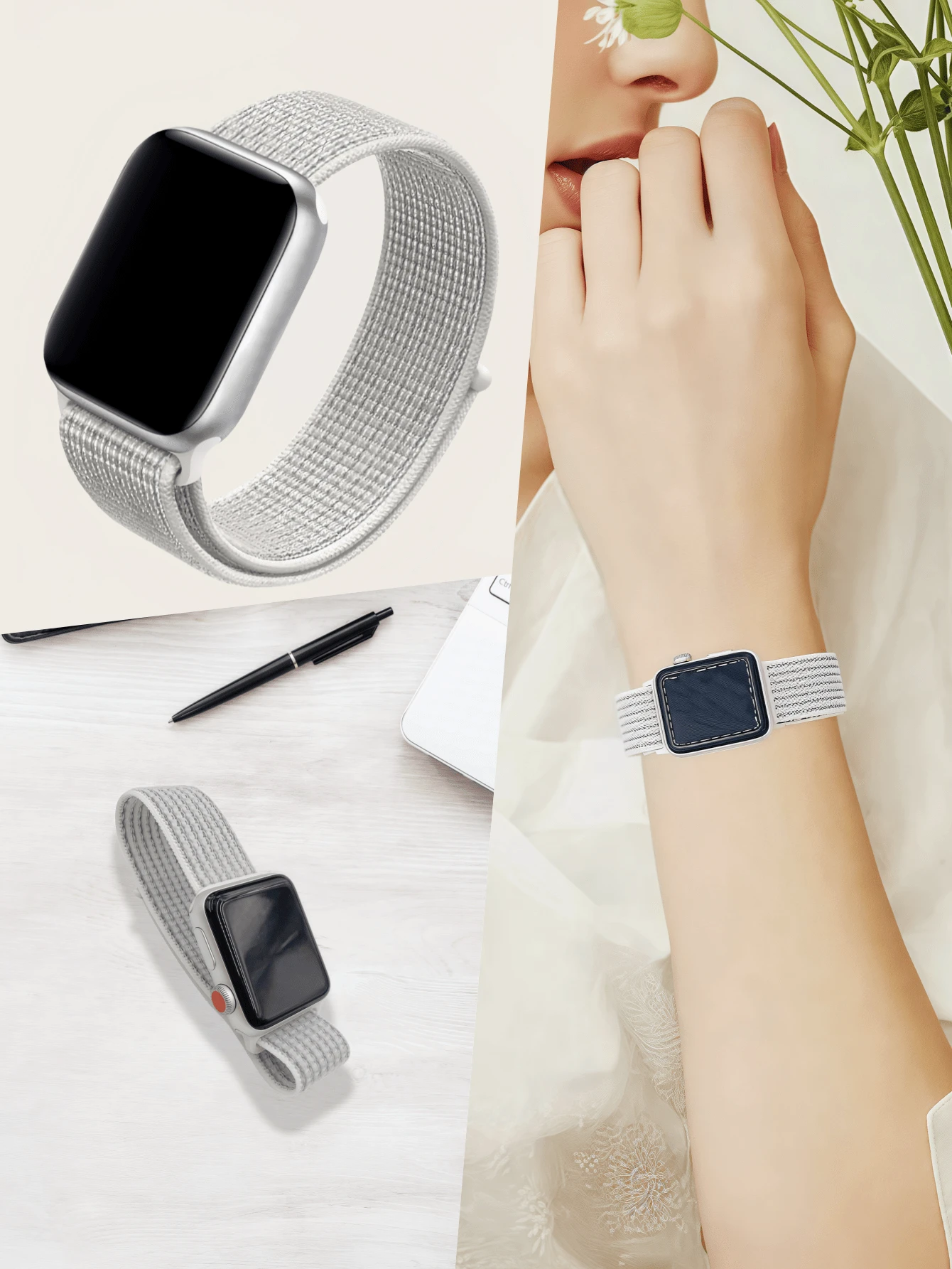 Nylon Sports Watch Band, Compatible With Series 11/SE/3/Ultra 3/38/40/41/42/44/45/49mm, Adjustable Breathable Woven Strap Unisex, Compatible With Series Ultra 9/8/7/6/5/4/3/2/1 SE, Suitable As Back To School Gift - Multicolor - View 1