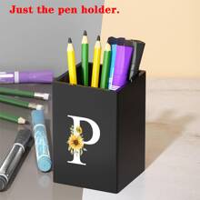 Praktischer acrylischer Stifthalter, Stiftbecher, minimalistischer Stiftehalter mit Namensschrift-Muster, multifunktionaler Schreibtischorganizer, Make-up Pinsel Aufbewahrung, stabile Bürozubehör, modernes Design, Studiendekoration