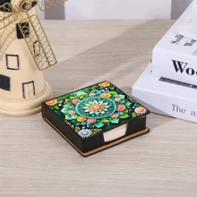 Scatola di blocchi note adesivi con motivo artistico, senza diamanti, adatta per conservare note e decorare le scrivanie. I foglietti adesivi note includono 160 pagine personalizzate, una cartoleria versatile per la registrazione quotidiana di idee e attività