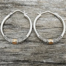 1 Paar Vintage-Kreismuster eingravierte Creolen, Boho-Stil Zinklegierungs-Schmuck, modisches Geschenk für Frauen
