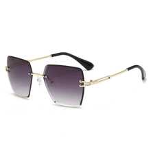 1pc Women's Frameless Metal Non-Mainstream Fashion Glasses, Square Shape For Street And Party
