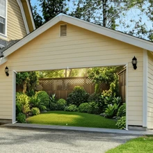 1 Stück lebhafte Kletterpflanze Garten Garage Tür Banner - Groß, bunte Outdoor-Dekoration mit grünen Pflanzendesign, ideal für Sommer, Frühling und Neujahrsfeiern, einfach aufzuhängen, ohne Strom
