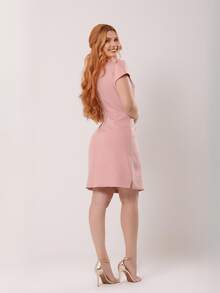 Women's Modest Christian Evangelical Fashion Dress With Elegant Straight Fit And Knee Length - Màu hồng gỉ - Xem 6