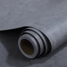 1卷加厚复古水泥灰自粘墙纸3D立体PVC防水防污防潮可拆卸撕下即走接触纸房间装饰卧室家居装饰墙纸墙贴墙面装饰墙贴 - 灰色 - 查看 9
