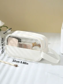 Conjunto de 3 peças - 1 Peça Bolsa de Maquiagem Impermeável para Viagem, Organizador de Cosméticos Multifuncional, Bolsa de Toucador Portátil para Viagem de Verão para Cuidados com a Pele, Pincéis de Maquiagem, Paleta de Sombras, Pó, Batom, Joias - Ótimo Presente para Dama de Honra, Dia das Mães, Volta às Aulas