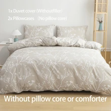 3 pièces Ensemble de literie imprimé doux et respirant - Housse de couette + Taie d'oreiller, convient pour la chambre à coucher et la chambre d'amis (Housse de couette + Taie d'oreiller seulement, sans couette et insert de coussin), Toutes saisons