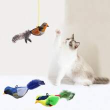1pc Cat Toy, Pet Voice Activated Teaser Toy, Self-Entertainment Cat Toy, Cat Wand, Bird Shaped Interactive Cat Toy, Physically Emitting Sound, Suitable For Cat Playing