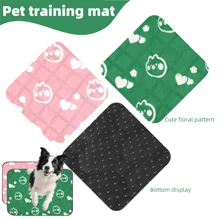 1-Pack - Reusable Dog Training Mat, 180*180cm/70.87*70.87in Super Large Size, Multiple Sizes Available, Suitable For Dog Cages, Floors, Sofas, Car Mats, Potties, Boxes, Cute Prints, Suitable For Most Dogs, Cats And Pets (Green Print)