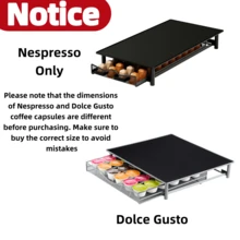 1 件咖啡胶囊收纳架，抽屉式咖啡胶囊架，可调节宽度和拉出式金属收纳架，适用于厨房、办公室、咖啡店 - 兼容各种咖啡胶囊 - 台面或橱柜整理器 回到学校