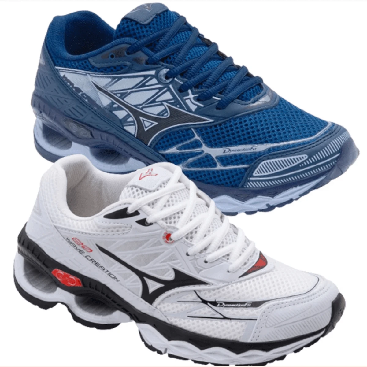 Kit Of 2 Pairs Of Men's Athletic Shoes For Gym Use, Wave Creation 20, Lightweight And Comfortable For Walking. - 海軍藍+白色 - 查看 1