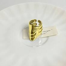 1 件可调节金属盔甲式戒指 - 彩色 - 查看 6