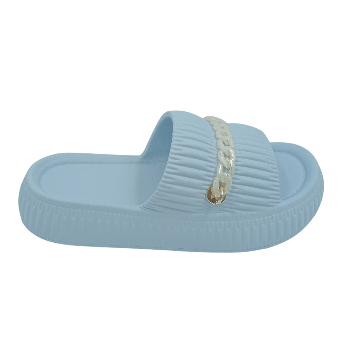 Sandalia Casual Mujer Cadena y moda - Azul - Ver 1