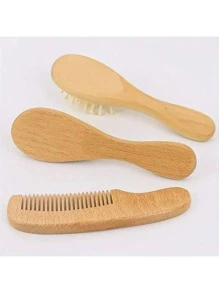 3PCS-Personalized Baby Hair Brush Shower Gift | Customized Engraved Baby Brush | Newborn Keepsake - Wooden Material - For Baby Boy & Girl - Suitable For Daily Use & Special Occasions - Perfect Gift For New Moms Back To School,Multi-Functional,Ornamental,Letter,Stylish,Modern,Colorful,Cute,Adorable,Casual,Custom,Personalised,Unique,Customized,Ideal Gifts For Him,Ideal Gifts For Her