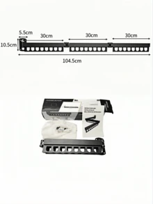 1 个不锈钢折叠衣架 - 抛光，隐形壁挂设计，不占用空间，适合阳台和室内/室外使用，