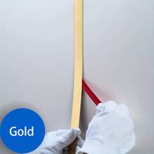 Tira decorativa autoadhesiva y brillante de acero inoxidable dorado, adhesivo mural impermeable