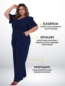 Plus Size Jumpsuits - 藏蓝色 - 查看 2