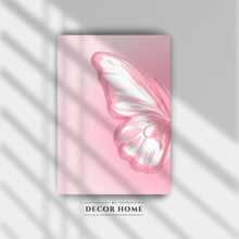 Kit 2 Butterfly Wings Frames Pink Gradient Background Home Decor Living Room Kitchen Bedroom Feminine MDF 20x28 - Hồng - Xem 3