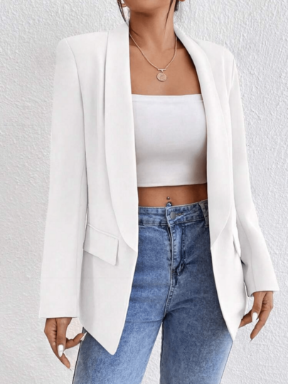 Blazer Maxi Social Feminino Aberto Alongado Tendencia Social Moderno.