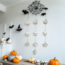 Halloween Hanging String, Birthday Decor, Handmade Faux Wood Material, Door Frame Decor, Suitable For Garden Party Decor, Perfect Holiday Decor Listing, Suitable For Porch And Living Room, Ghost Theme Door Decor, Teacher Gifts, Gifts For Friends, Party Decor, Holiday Delivery, Wedding Accessories