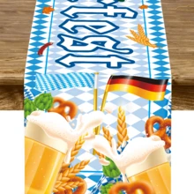 1pc 180cm*35cm Polyester Beer Festival Table Runner, Suitable For Home Decor, Kitchen Decor, Munich Oktoberfest Decoration, Oktoberfest Party Decoration, Bavarian Plaid Flag German Themed Beer Festival Decor, Holiday Party Supplies - Multicolor - View 11
