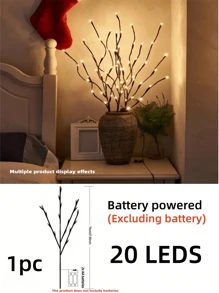 1 pieza Lámpara de rama artificial de 1,8 m/5,9 pies, lámpara de rama de sauce suave y flexible, alimentada por USB con 8 modos, 96 LED/144 LED, adecuada para decoración interior de sala de estar y dormitorio, iluminación ambiente interior, fiestas, reuniones, regalos de cumpleaños, iluminación decorativa de Halloween y Navidad