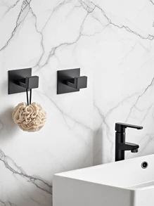 1/2pcs Adhesive Hooks, Towel Hook Coat Hooks, Stainless Steel Brushed Wall Hooks, For Hanging Throbe Sponges In Bathroom And Bedroom, Hook Accessories, Auxiliary Hook, Heavy Duty Hook. For Hanging Coat, Clothes, Plants, Gardening Tools, Kitchenware, Pans, Pots, UtBaensils, Spoons, Hat, Towel Robe Hook Rack Wall Mount. For Your Bedroom, Shower, Classroom, Garage, Apartment, College Dorm, Cabinets, Fridge, Organizer And Most Kinds Of Room Decor.