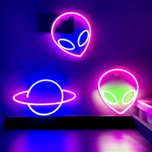 1pc Illuminated LED Light Box, Black LED Letter Light Box For Home Theatre, DIY Word Combination, Family Activities, Home Decor Lighting, Alien/Rabbit Neon Light For Girl Bedroom - White - View 10