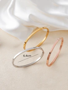 3pcs Stainless Steel Minimalist Solid Color Bracelet Set